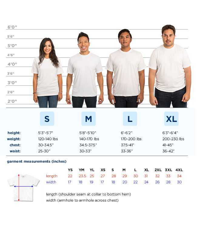 Size Chart - Purebred Project Tee